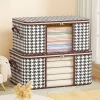 boîte de rangement visible de grande capacité, organisateur de vêtements ménagers portables avec poignées, conteneur pliable anti poussière à fermeture éclair pour couette