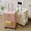 2025 nouvelle valise multifonction avec chargement usb cadre en aluminium + valise pc cabine de voyage porte monnaie mâle et femelle 28/30 pouces 캐