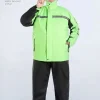 Combinaison de pluie pour moto 6XL, ensemble manteau et pantalon imperméables grande taille, équipement d&rsquo;équitation robuste pour hommes par temps extrême