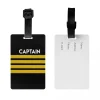 Étiquettes de bagage de capitaine d'épaules strihear pour les valises, couverture de confidentialité de pilote de vol, étiquette d'identification