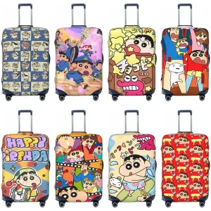 Housse de valise Crayon Shin-Chan, dessin animé Doodle, fournitures de bagages utiles pour vacances, Protection professionnelle