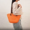 nouveau sac à bandoulière fait à la main en paille tissé grande capacité marque haute qualité panier sac été plage vacances mode sac à main pour femmes