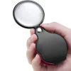 Étui en cuir pliable de 55mm ou 65mm, loupe de poche 10x pour personnes âgées, lecture de bijoux, inspection antique