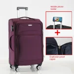 Valise à roulettes Oxford avec support de téléphone, valise de voyage, cabine, mot de passe, grande capacité, nouveau, 28 pouces, 32 pouces, 34 pouces, 18 pouces, 20 pouces, 24 pouces