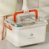 boîte à médicaments de grande capacité, kit médical portable de premiers secours à domicile, boîte à médicaments d'urgence familiale avec étui de stockage de médicaments multicouche