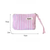 porte monnaie mignon pour enfants, petit sac de maquillage cosmétique, mini sacs de rangement en toile rayés, étui de maquillage pour rouge à lèvres pour femmes