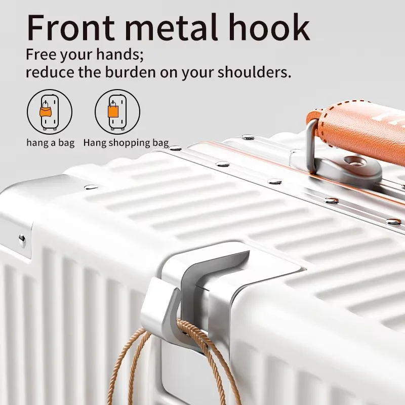 valise à main de 18 pouces avec roulettes colorées, cadre en aluminium, bagage roulant de voyage, matériau pc de haute qualité