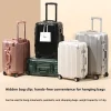 ensemble de bagages en alliage d'aluminium et magnésium, valise de voyage 20" et 28" avec serrure tsa, légère et durable