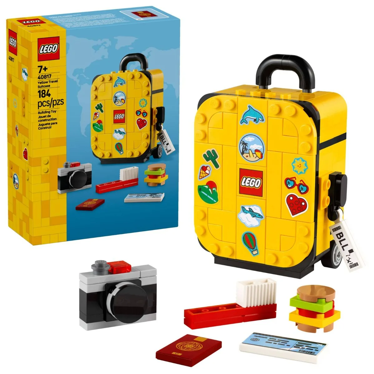 LEGO ® Valise de voyage jaune (40817) Kit de construction de modèles de bagages pour enfants âgés de 7 ans et plus 184 pièces LEGO ® Valise de voyage jaune (40817) Kit de construction de modèles de bagages pour enfants âgés de 7 ans et plus 184 pièces