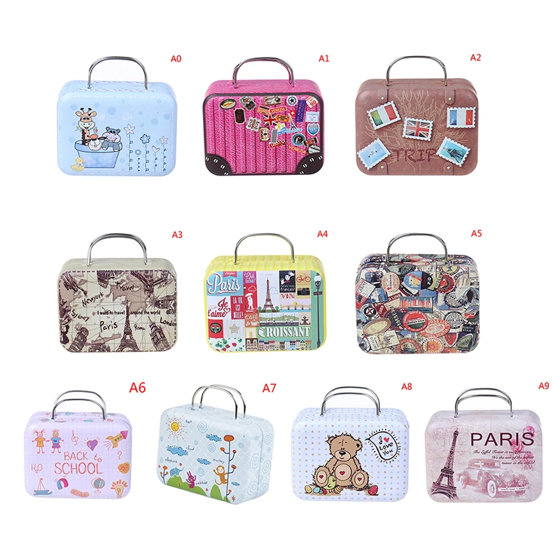 mini valise en métal pour poupées, jouets miniatures, décoration de la maison, course de coffre, mode