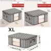 boîte de rangement visible de grande capacité, organisateur de vêtements ménagers portables avec poignées, conteneur pliable anti poussière à fermeture éclair pour couette