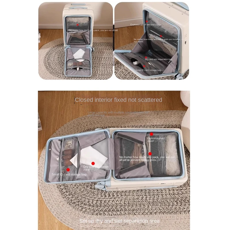 valise avec siège pour enfants, peut s'asseoir sur les bagages, cadre en aluminium à ouverture frontale de 20 pouces, boîtier de chariot embarqué, nouvelle collection 2025