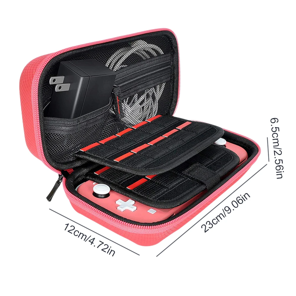 sac de rangement en nylon eva, valise de protection de voyage rigide, épais, résistant aux rayures, double compartiment, anti poussière pour switch lite