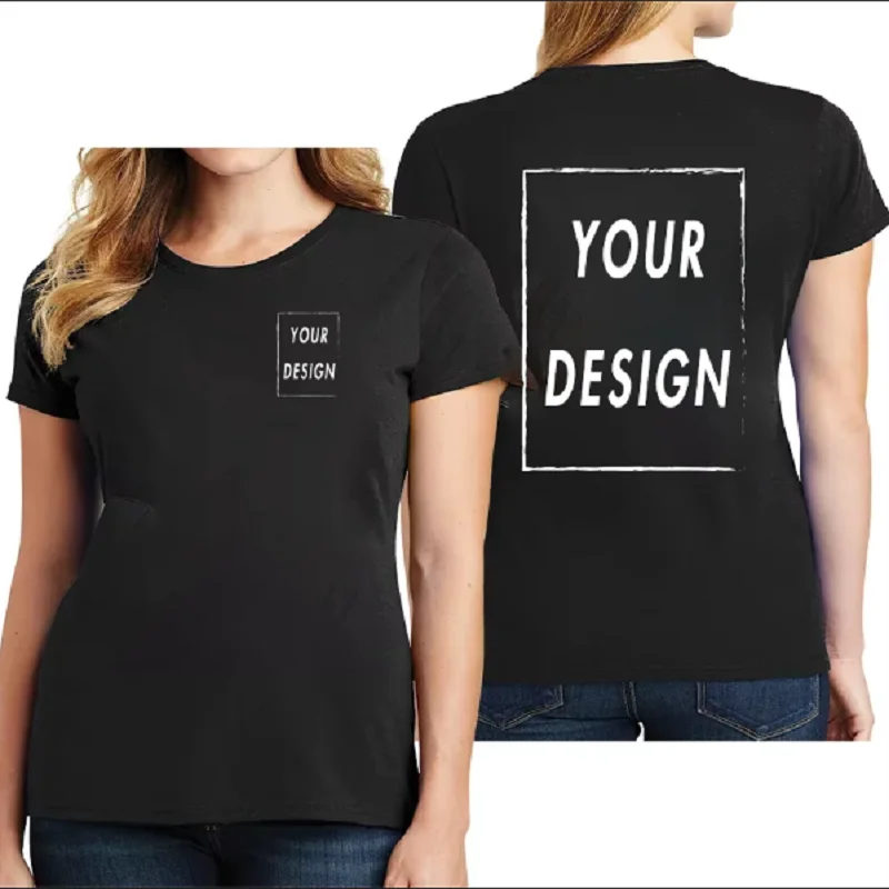 t shirt d'équipe personnalisé taille ue pour femmes, ajoutez votre propre design devant et dos, imprimé et texte, t shirt de haute qualité pour hommes