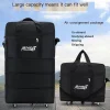 Pack de voyage roues pour femmes hommes extensible pliable chariot bagages polyvalent valise noire pour voyage week-end sac de nuit