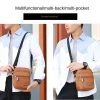 sac à bandoulière en cuir pu pour hommes, sac de poitrine de grande capacité, mode décontracté, couleur unie, sac à bandoulière
