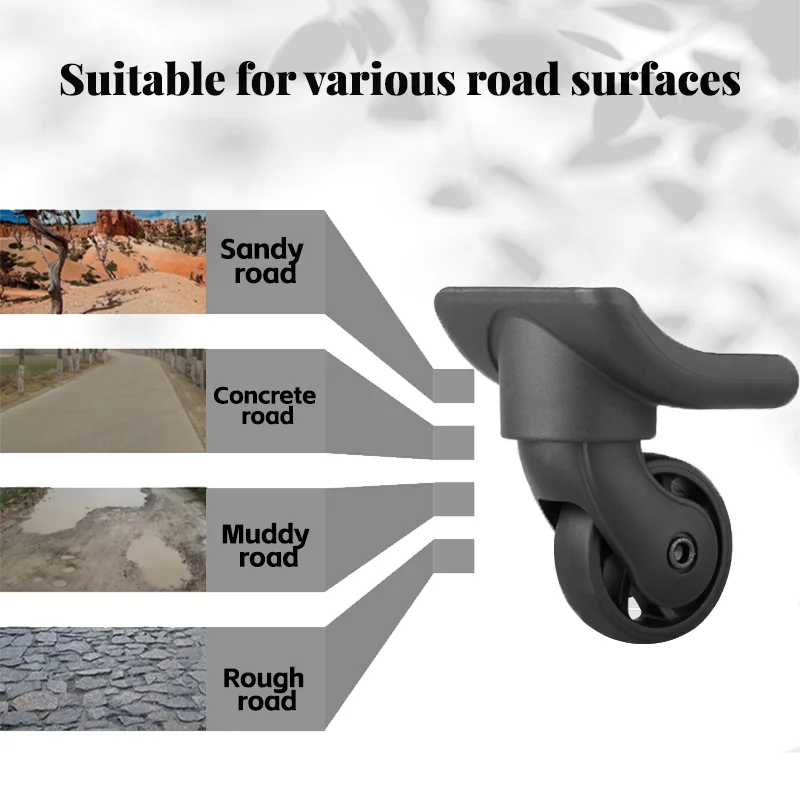 wcontewheels roues de valise universelles, accessoires de bagages, pièces de rechange, lisse, résistante à l'usure, 2 pièces/ensemble