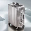 valise à roulettes en aluminium 100%, valise à roulettes en métal, bagage à main, cabine de voyage, 20 ", 24", 28/30" valise voyage
