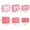 cubes d'emballage de bagages pour voyage, valise de voyage, sacs à chaussures, vêtements, ensemble de 6 pièces