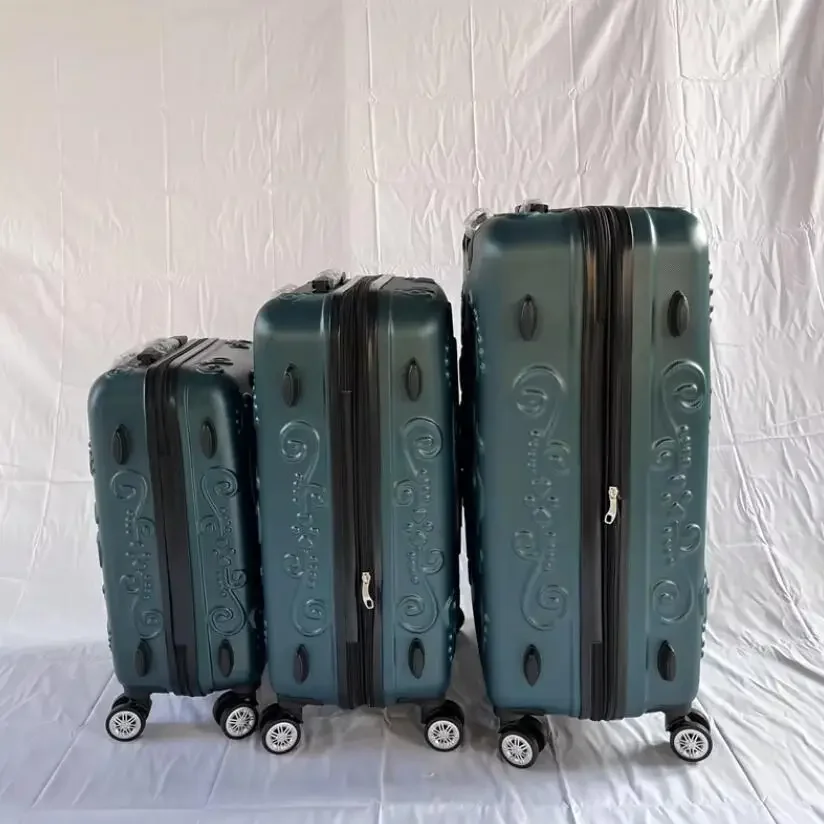 grand ensemble de valises crâne extensibles 3 pièces boîtier de chariot ensemble de bagages roulants trois pièces avec roues