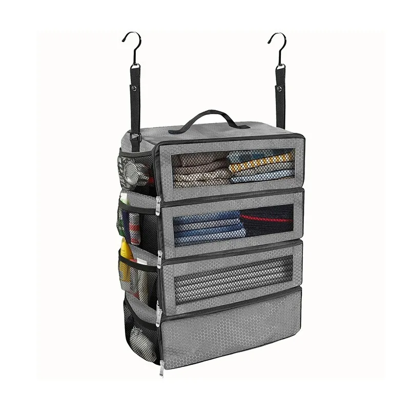 organisateur de valise organisateur de bagages de voyage de grande capacité étagère suspendue emballage cube placard sacs de rangement suspendus pliables