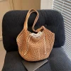 chic simple dame grande capacité sacs à bandoulière shopping sac de plage pour les femmes décontracté paille tissé sac fourre tout femme sac à main sacs à main