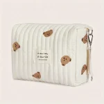 Sac de landau Portable 22x16x9cm, sac de rangement de couches ours mignon, facile à nettoyer, sac brodé à fermeture éclair, sac multifonctionnel pour maman