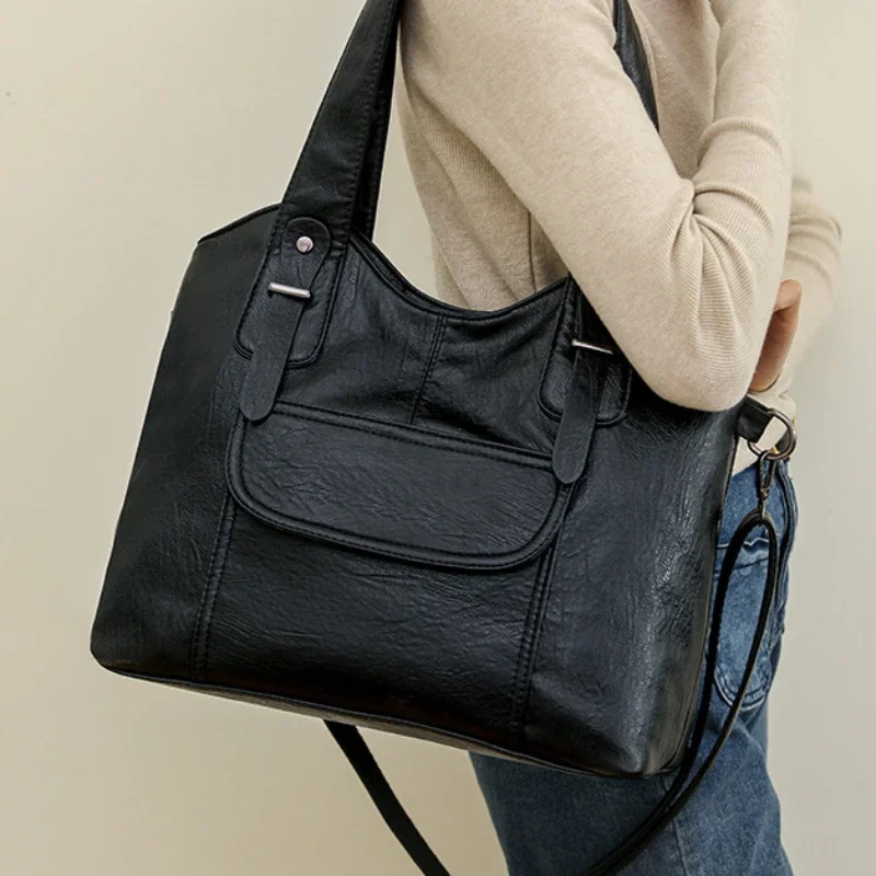 sac à main en cuir de bonne qualité pour femmes, sacs à bandoulière de marque de styliste, fourre tout de grande capacité, sac à main décontracté pour commte