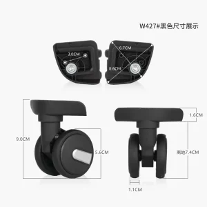 W427 valise roue universelle rouleau tirer tige boîte à bagages boîtier de chariot bagages de voyage roulettes pivotantes remplacement silencieux W427 valise roue universelle rouleau tirer tige boîte à bagages boîtier de chariot bagages de voyage roulettes pivotantes remplacement silencieux