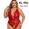 Body en dentelle sans entrejambe pour femmes, Lingerie d’été Sexy, transparente, fétiche, robe de nuit, grande taille, vêtements attrayants, XL-4XL Body en dentelle sans entrejambe pour femmes, Lingerie d’été Sexy, transparente, fétiche, robe de nuit, grande taille, vêtements attrayants, XL-4XL