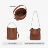 sac seau tissé pour femmes, sac à bandoulière tendance en cuir pu vegan, sac à main minimaliste en tricot pour les déplacements