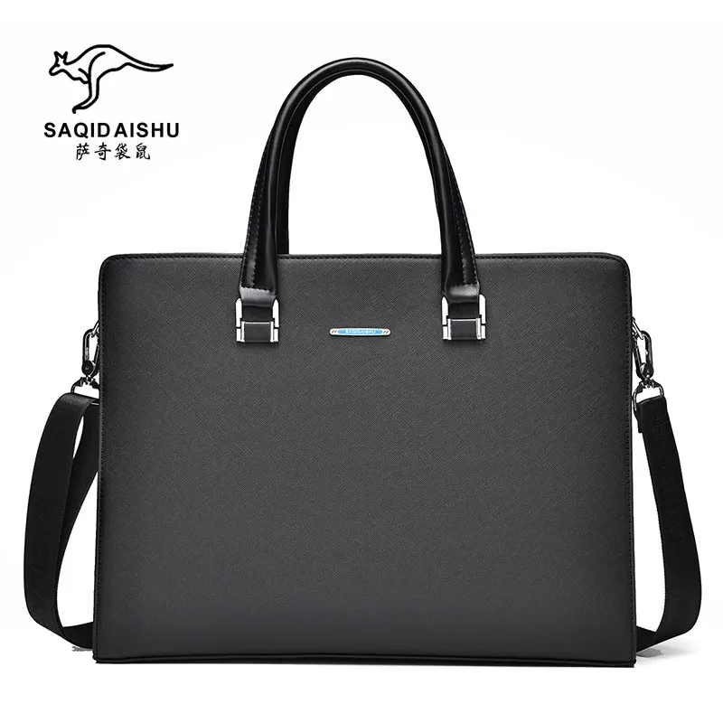porte documents en cuir pu pour hommes, sac d'executives de styliste pour bureau d'affaires, épaule carrée latérale, sacoche a4, valise