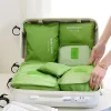 cubes d'emballage de bagages pour voyage, valise de voyage, sacs à chaussures, vêtements, ensemble de 6 pièces