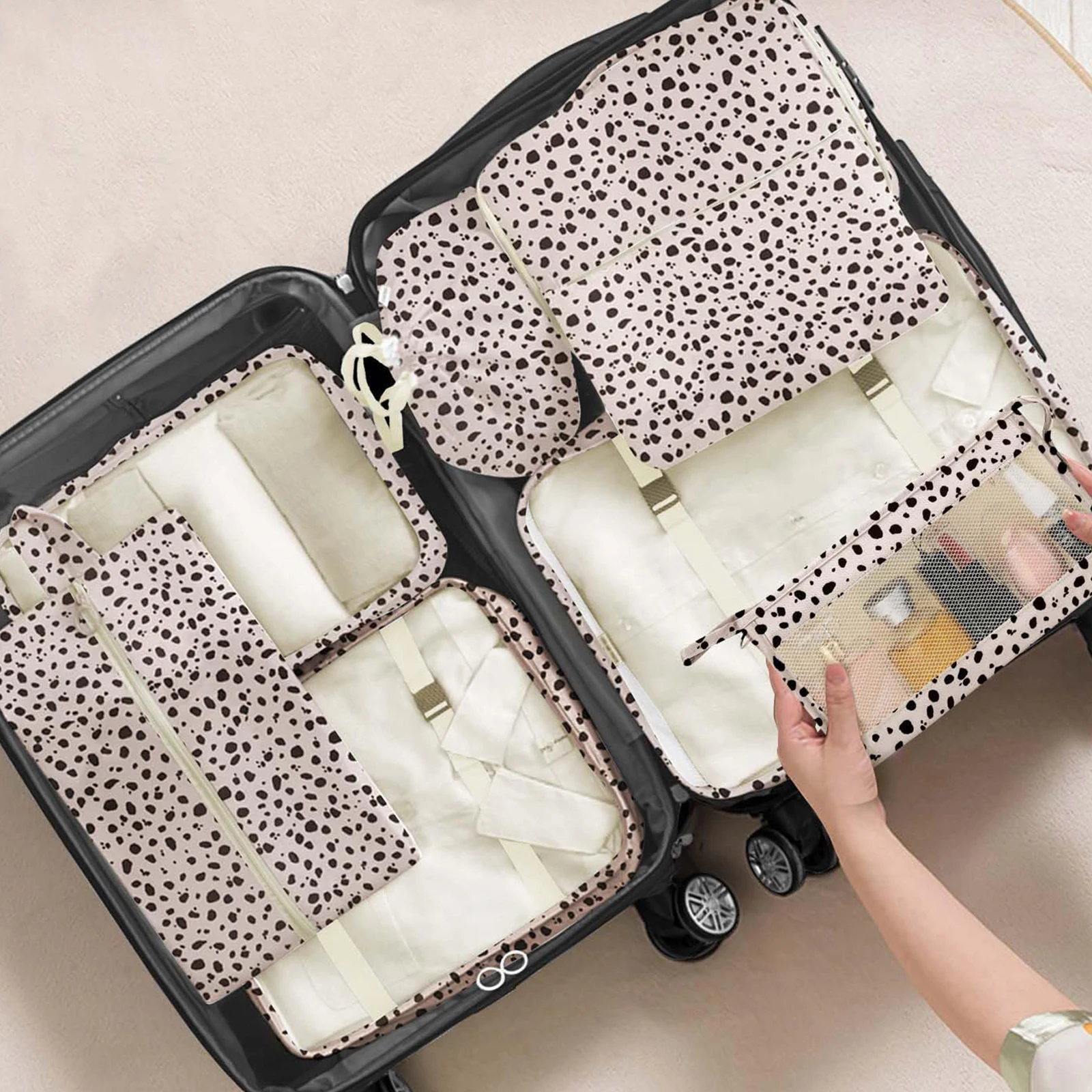 8 ensembles de cubes d'emballage pour valises, cube d'emballage avec chaussures, cosmétiques, vêtements et accessoires sacs cubes d'emballage