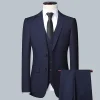 Costume pour hommes 8XL (Blazer + gilet + pantalon) mode Business Gentleman professionnel mince décoration extérieure corps mariage costume décontracté