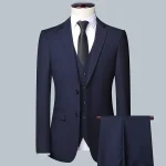 Costume pour hommes 8XL (Blazer + gilet + pantalon) mode Business Gentleman professionnel mince décoration extérieure corps mariage costume décontracté