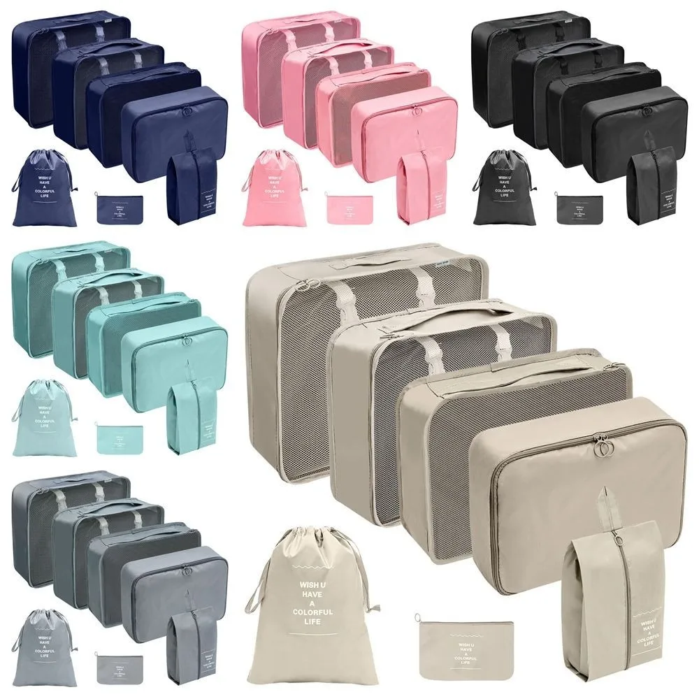 7 pièces/ensemble grande capacité organisateur de voyage sacs de rangement valise pliante étanche cubes d'emballage ensemble étuis portables