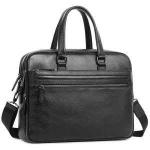 Porte-documents en cuir pour hommes, sac à main de grande capacité pour ordinateur portable, sacs à bandoulière en cuir véritable de bonne qualité, sacs d&rsquo;affaires