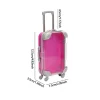 mini valise transparente avec roues rotatives et poignée, organisateur, accessoires de maison de poupée pour enfants, jouet de maquillage, cadeaux, ensemble de jeu