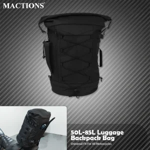Sac à dos de bagage pour moto 50L-85L, sac de dossier avec sangles, sac de support arrière extensible universel pour la plupart des motos Sac à dos de bagage pour moto 50L-85L, sac de dossier avec sangles, sac de support arrière extensible universel pour la plupart des motos