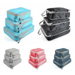 Cubes d’emballage pliables et compressibles, sac de rangement de voyage étanche, valise en Nylon, Portable avec sac à main, organisateur de bagages