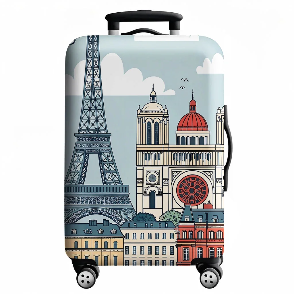 housse de protection élastique pour bagages, combinaison à fermeture éclair pour carte du monde, pour sac de 18 à 32 pouces, housse de valise, housse de chariot, accessoires de voyage