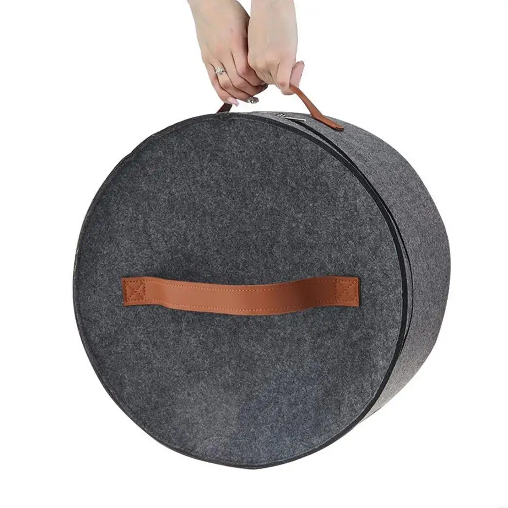 boîte de rangement de grande capacité avec couvercle à fermeture éclair, seau de rangement multifonction pour chapeaux et vêtements, étui de voyage, bacs de rangement