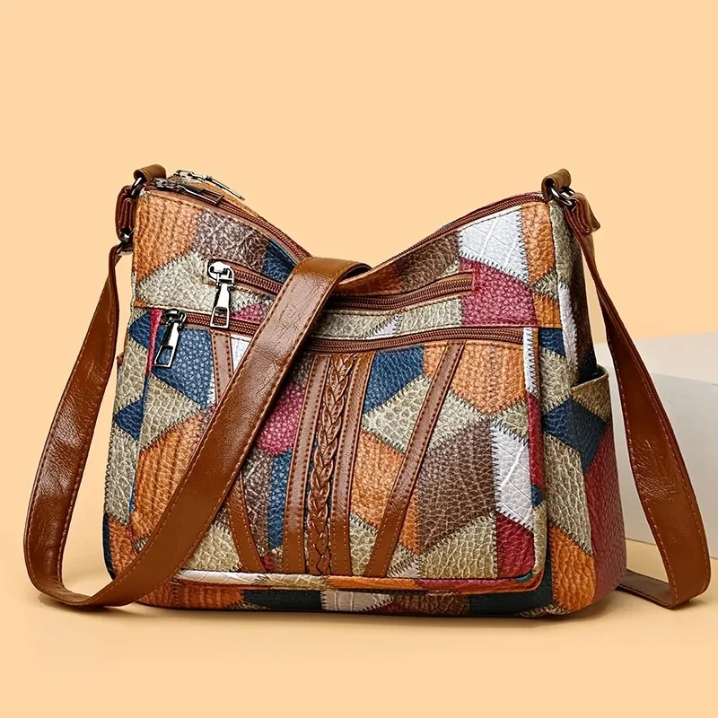sac à bandoulière vintage élégant pour femmes, sac à main tendance, sac à bandoulière multi poches, sac à bandoulière rétro assorti pour le quotidien