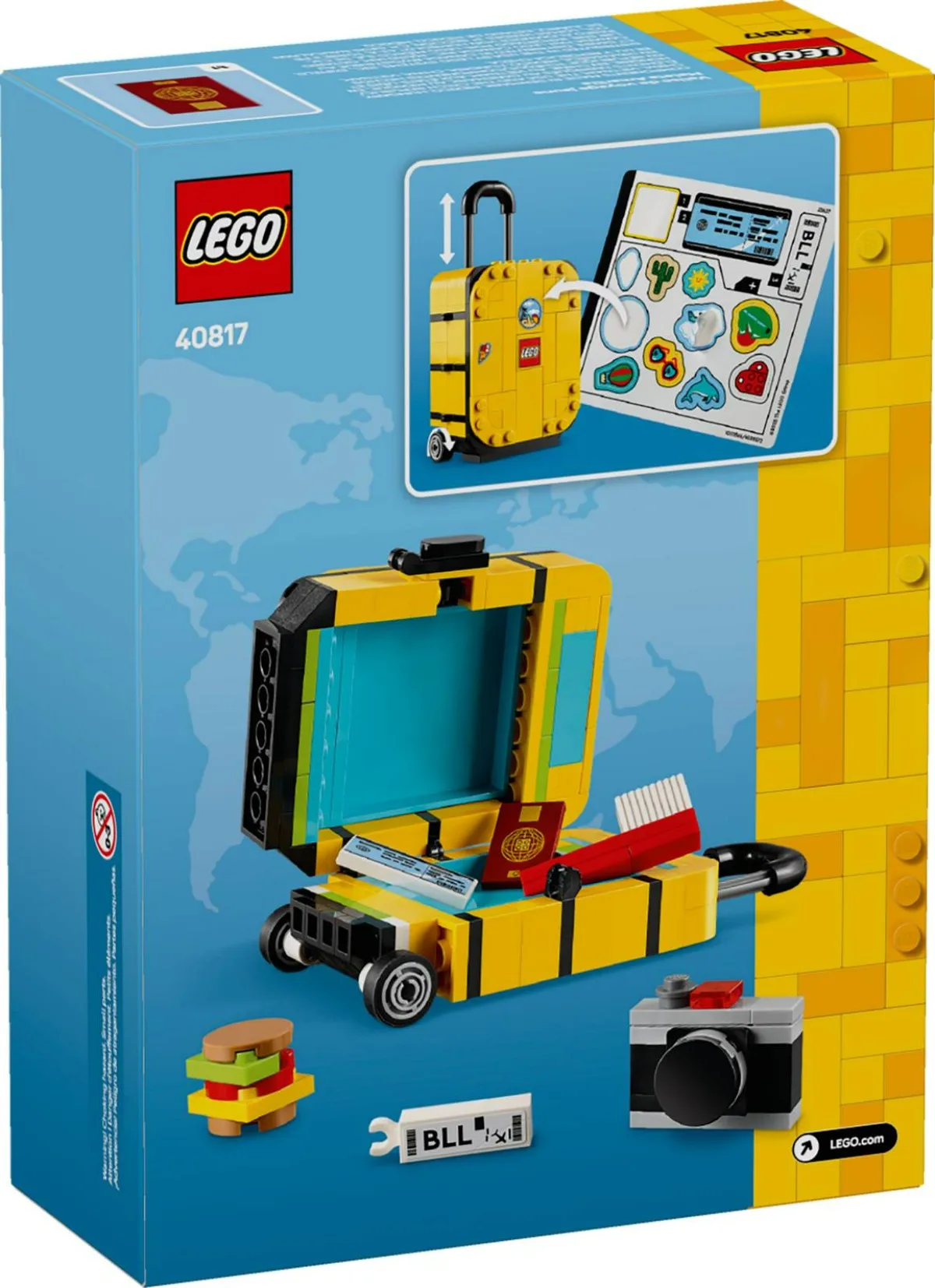 lego ® valise de voyage jaune (40817) kit de construction de modèles de bagages pour enfants âgés de 7 ans et plus 184 pièces