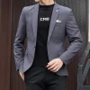 2025 slim fit mode costumes m 4xl haute qualité britannique décontracté couleur unie petit costume pour beaux hommes tout ajustement