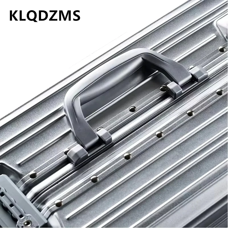 klqdzms valise de cabine boîte d'embarquement en alliage d'aluminium et de magnésium 20 "24" 26 "29 pouces boîtier de chariot de grande capacité bagage d'affaires
