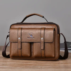 Sac à bandoulière de luxe pour hommes, cadeau pour mari, en cuir, Vintage, messager d&rsquo;affaires, fourre-tout de styliste, petit sac à main pour hommes
