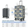 housse de valise crayon shin chan, dessin animé doodle, fournitures de bagages utiles pour vacances, protection professionnelle