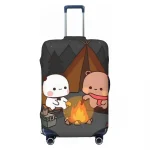 Housse de valise ours et Pa imprimé dessin animé Bubu Dudu, Protection utile pour les affaires, accessoires de bagages pour les vacances